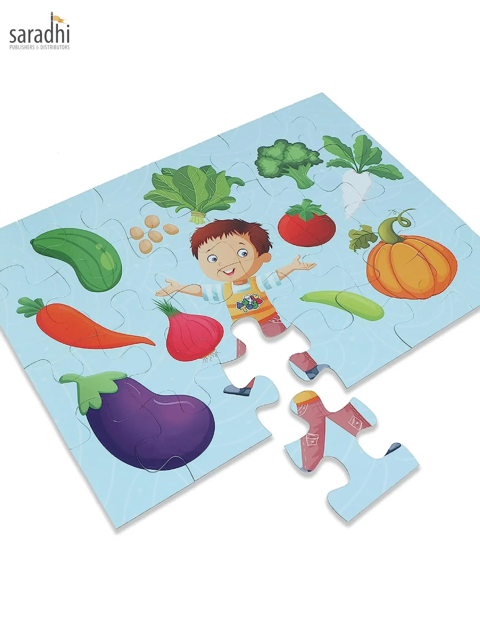 Jigsaw Puzzle (24 Piece + Fun Fact Book Inside) Vegetables