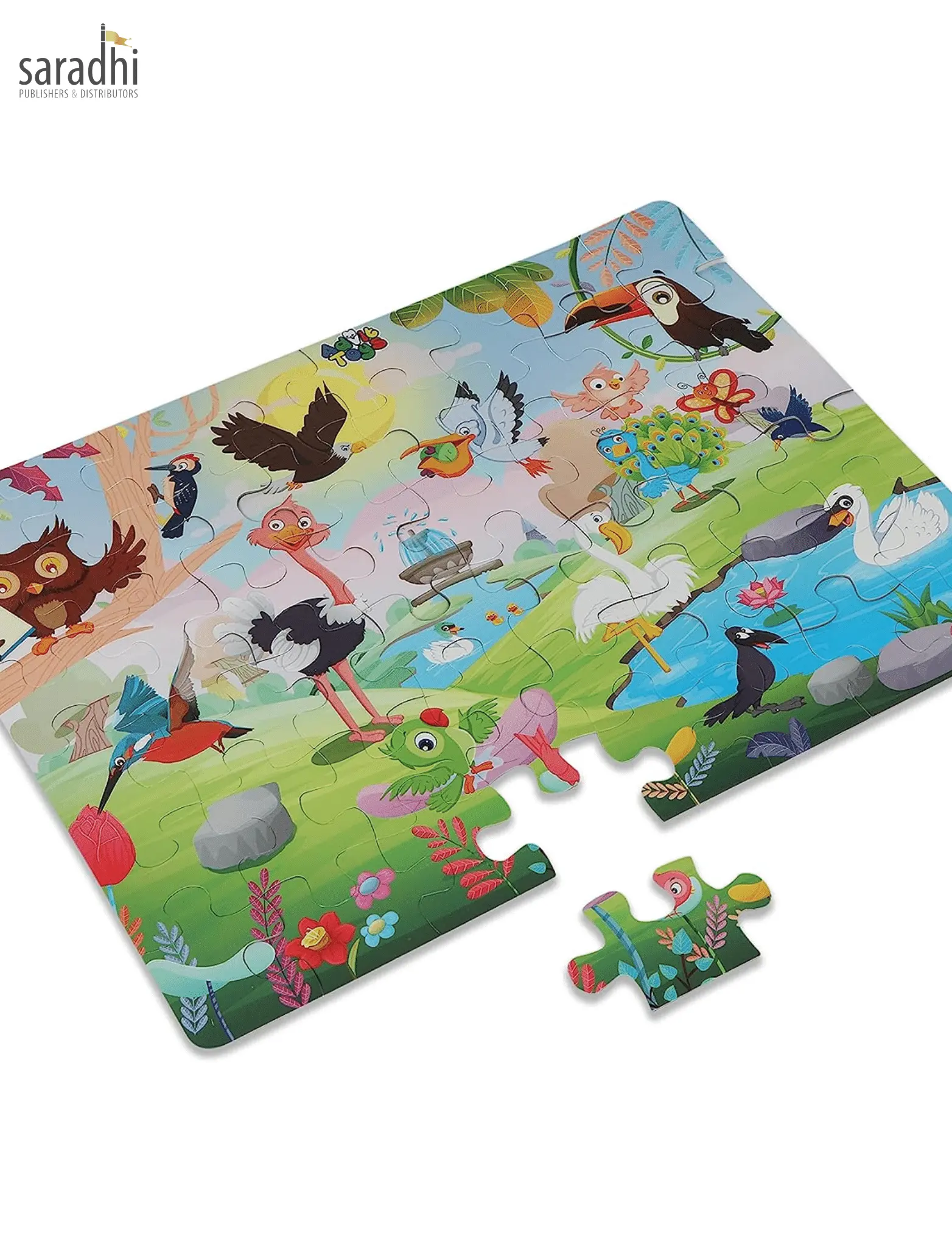 Jigsaw Puzzle (48 Piece + Fun Fact Book Inside) Birds