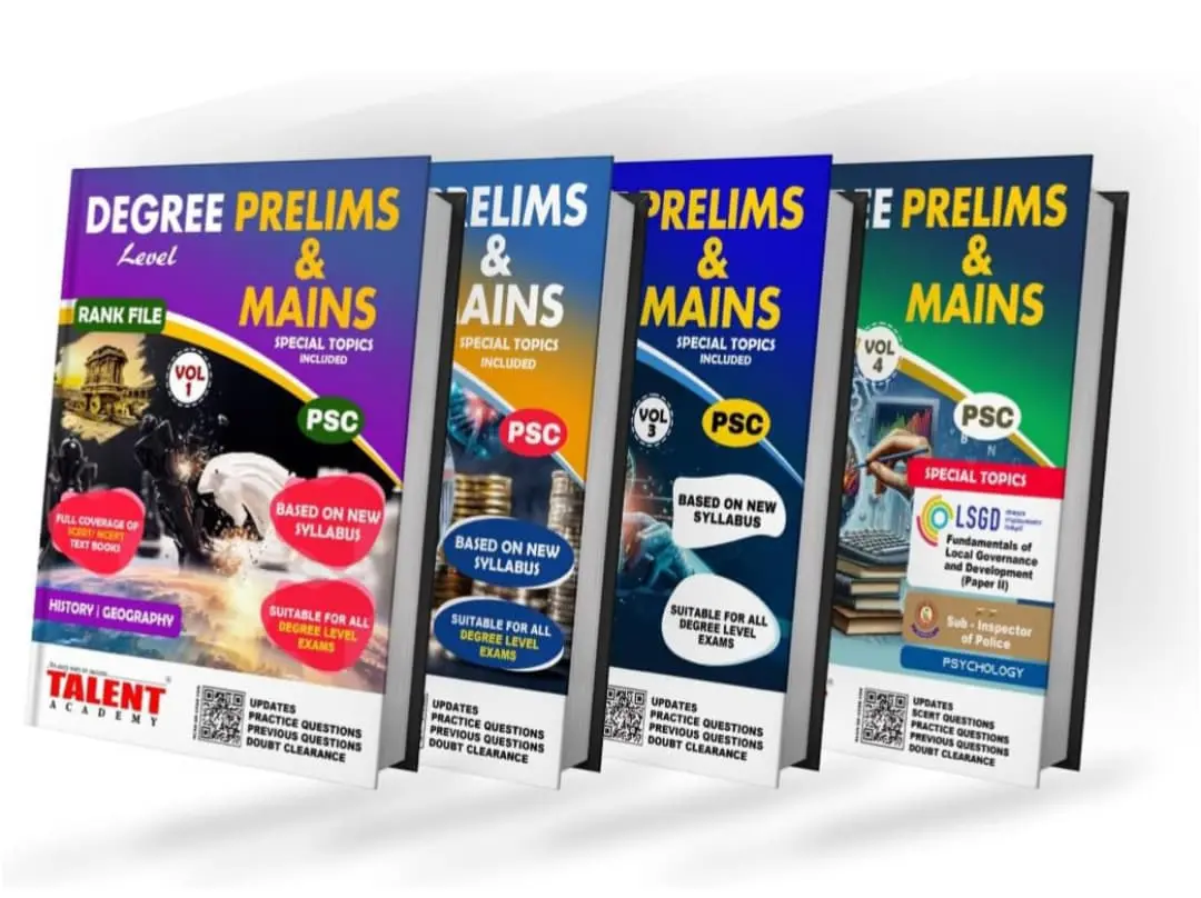 Kerala PSC | Degree Level Prelims & Mains Special Topic Included | Rank File | Vol 1 2 3 & 4 (Latest Edition 2025) | Talent  Academy