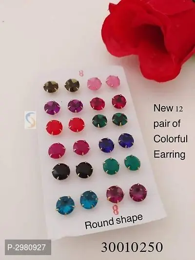Latest Designer Stud Earring Set Pack of 12 Pairs