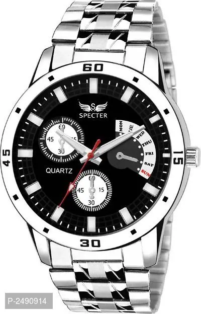 Silver Analog Watch with Silver Strap