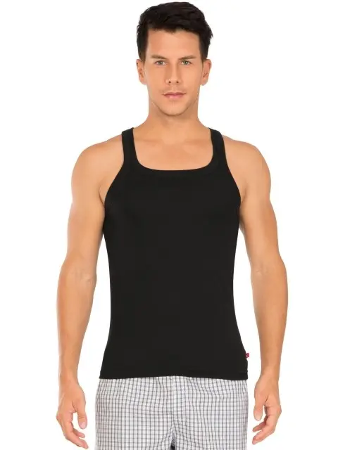 Jockey Black Square Neck Vest