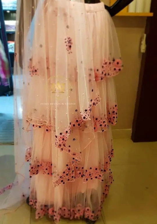 Beautiful peach & blue Lehanga