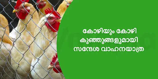 കോഴിയും കോഴികുഞ്ഞുങ്ങളുമായി സന്ദേശ വാഹനയാത്ര