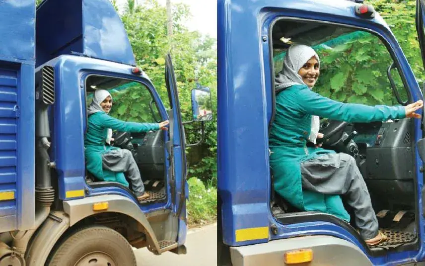 ആണുങ്ങള്ക്ക് ഓടിക്കാമെങ്കീ നമുക്കും ആയിക്കൂടെ; ജുമൈലയ്ക്ക് ഈ ഹെവിയൊക്കെ ലൈറ്റാണ്