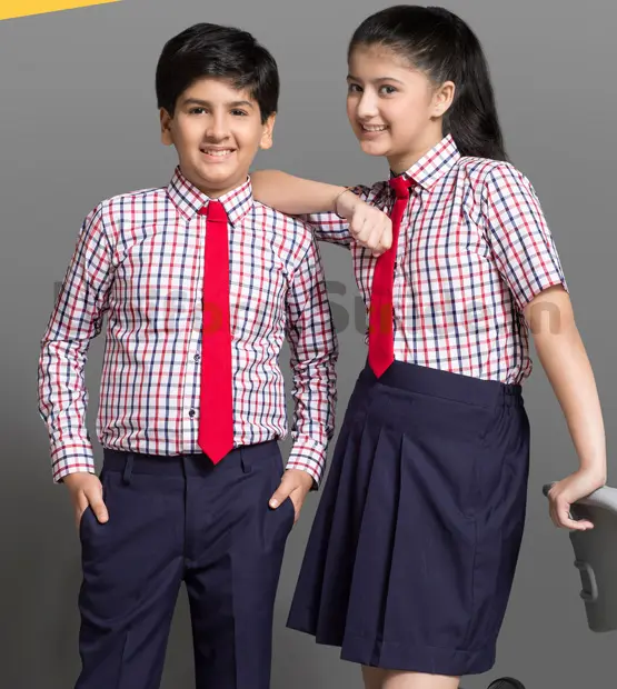BOMBAY DYEING KIDS SCHOOL UNIFORM SHIRT AND SKIRT HU5
