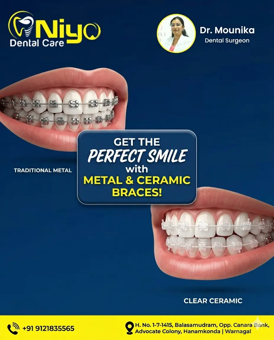 🦷 Get the Perfect Smile! Metal & Ceramic Braces in Hanamkonda & Warangal ✨