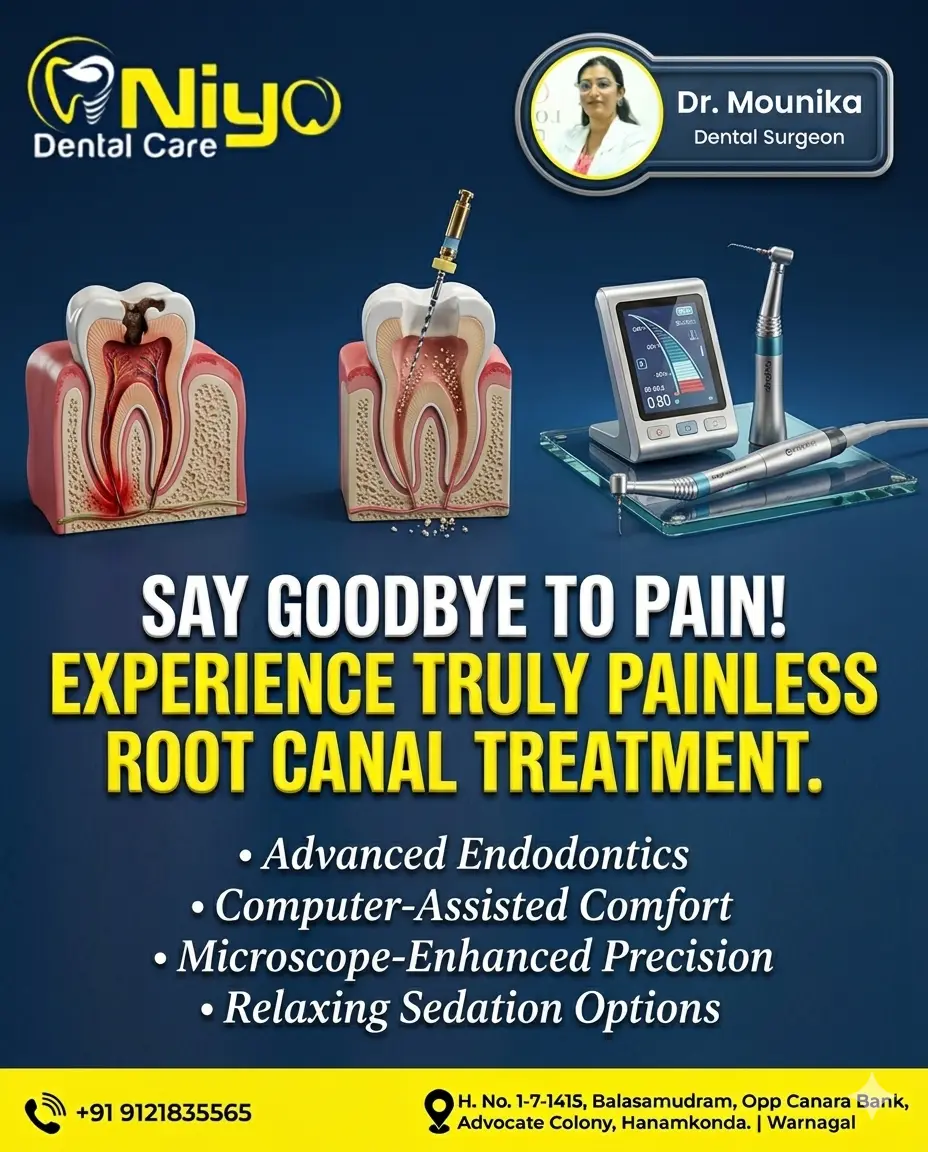 Experience Painless Root Canal Treatment (RCT) at Niyo Dental Care! 🦷