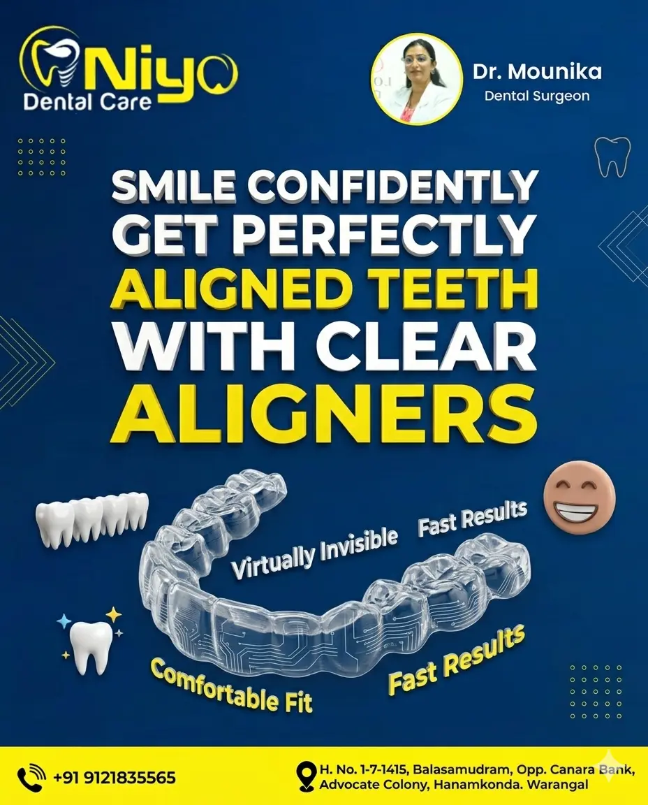 💎 ✨ Get Your Dream Smile Invisibly: Clear Aligners at Niyo Dental Care!