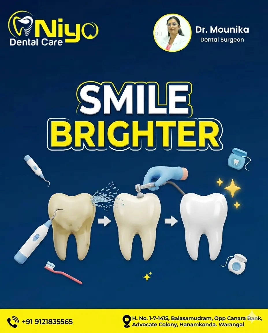 Flash a Brighter, Healthier Smile with Professional Teeth Cleaning at Niyo Dental Care!