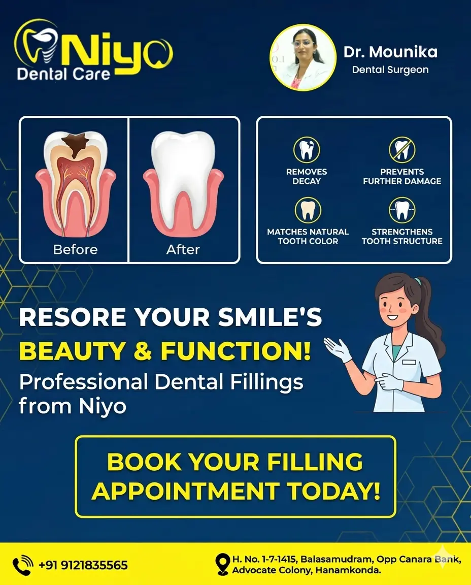 ✅Restore Your Smile’s Beauty & Function with Expert Dental Fillings at Niyo Dental Care!