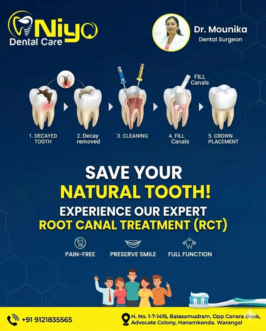 Say Goodbye to Tooth Pain with Expert Root Canal Treatment (RCT) at Niyo Dental Care!