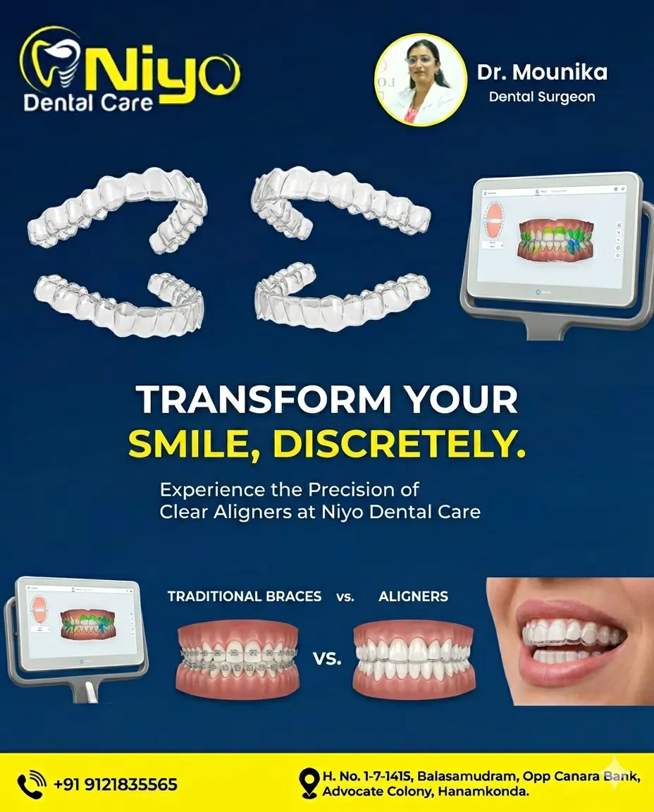 😁 Get a Straight, Flawless Smile: Clear Aligners at Niyo Dental Care!