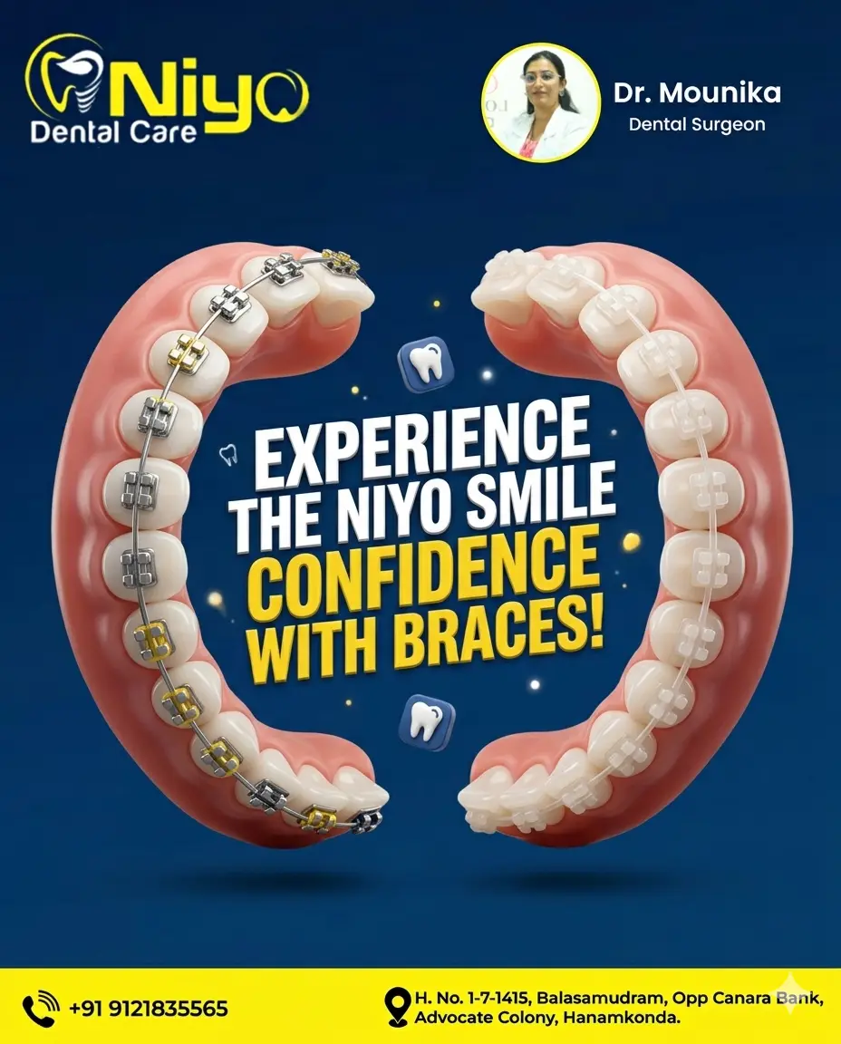 😁 ✨ Change Your Smile with Metal & Ceramic Braces at Niyo Dental Care! ✨