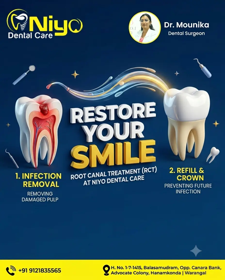 Say Goodbye to Tooth Pain with Painless Root Canal Treatment (RCT) at Niyo Dental Care!