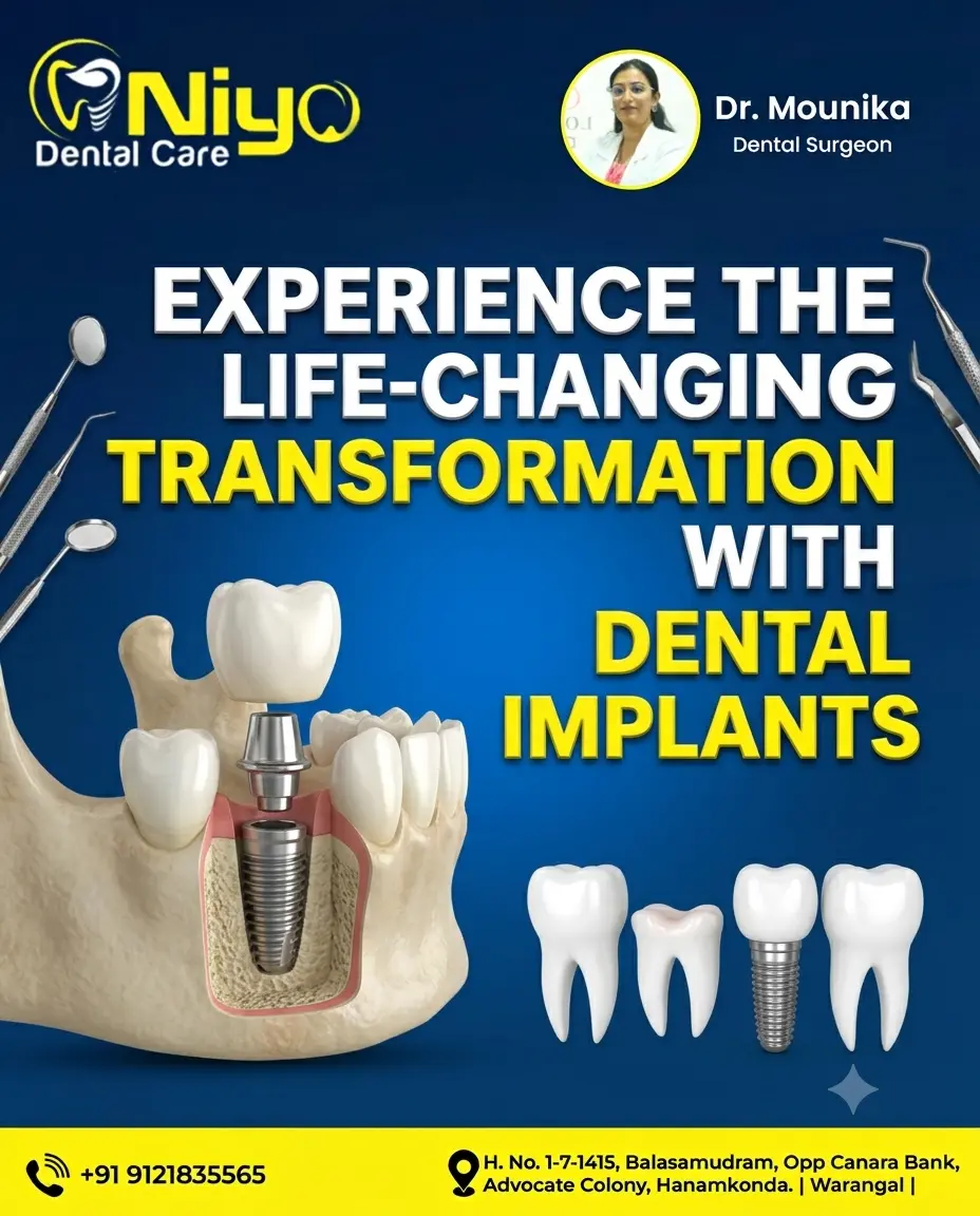 Restore Your Smile & Confidence with Permanent Dental Implants at Niyo Dental Care!