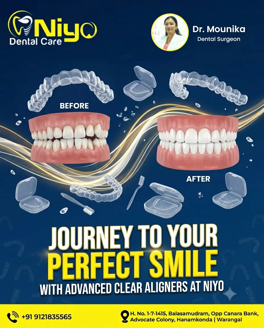 😁Get a Perfect, Straight Smile Secretly with Clear Aligners at Niyo Dental Care!