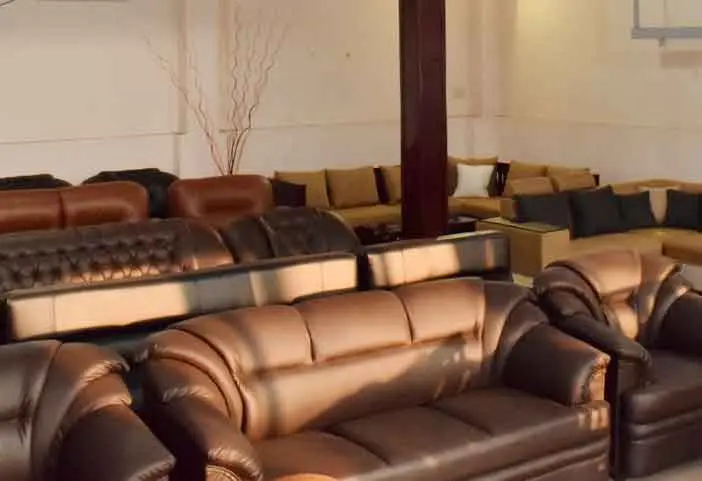 Leather sofa set