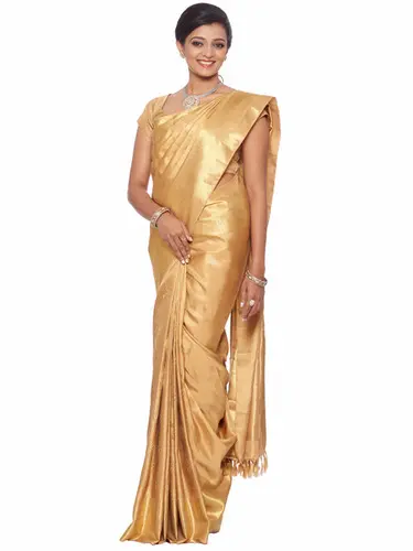 Bridal Golden Kanchipuram Saree