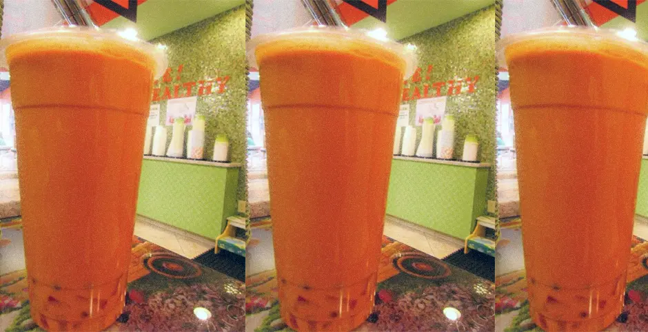 Thai Tea with Fruit Jelly