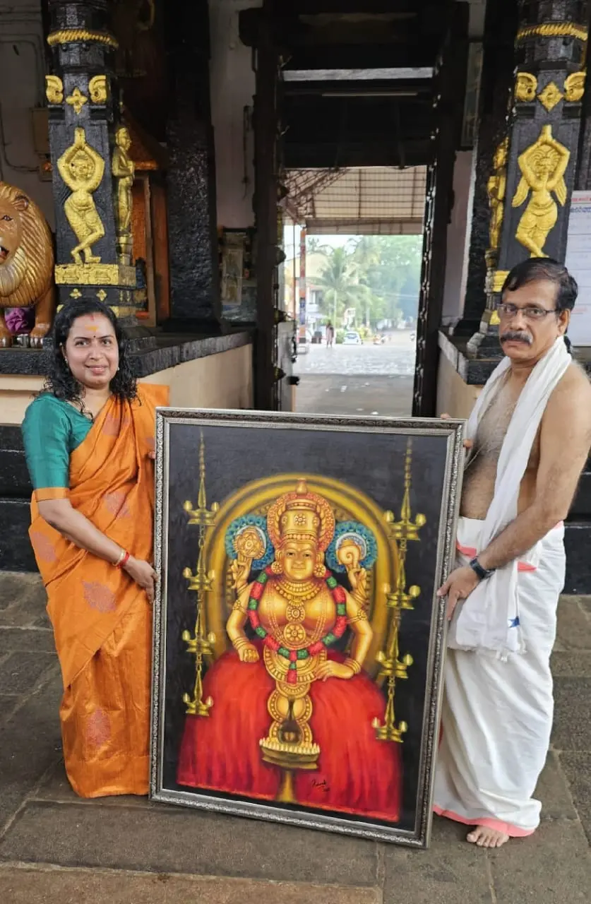 കുമാരനല്ലൂരമ്മയുടെ ചിത്രം വരച്ചു സമർപ്പിച്ചു 