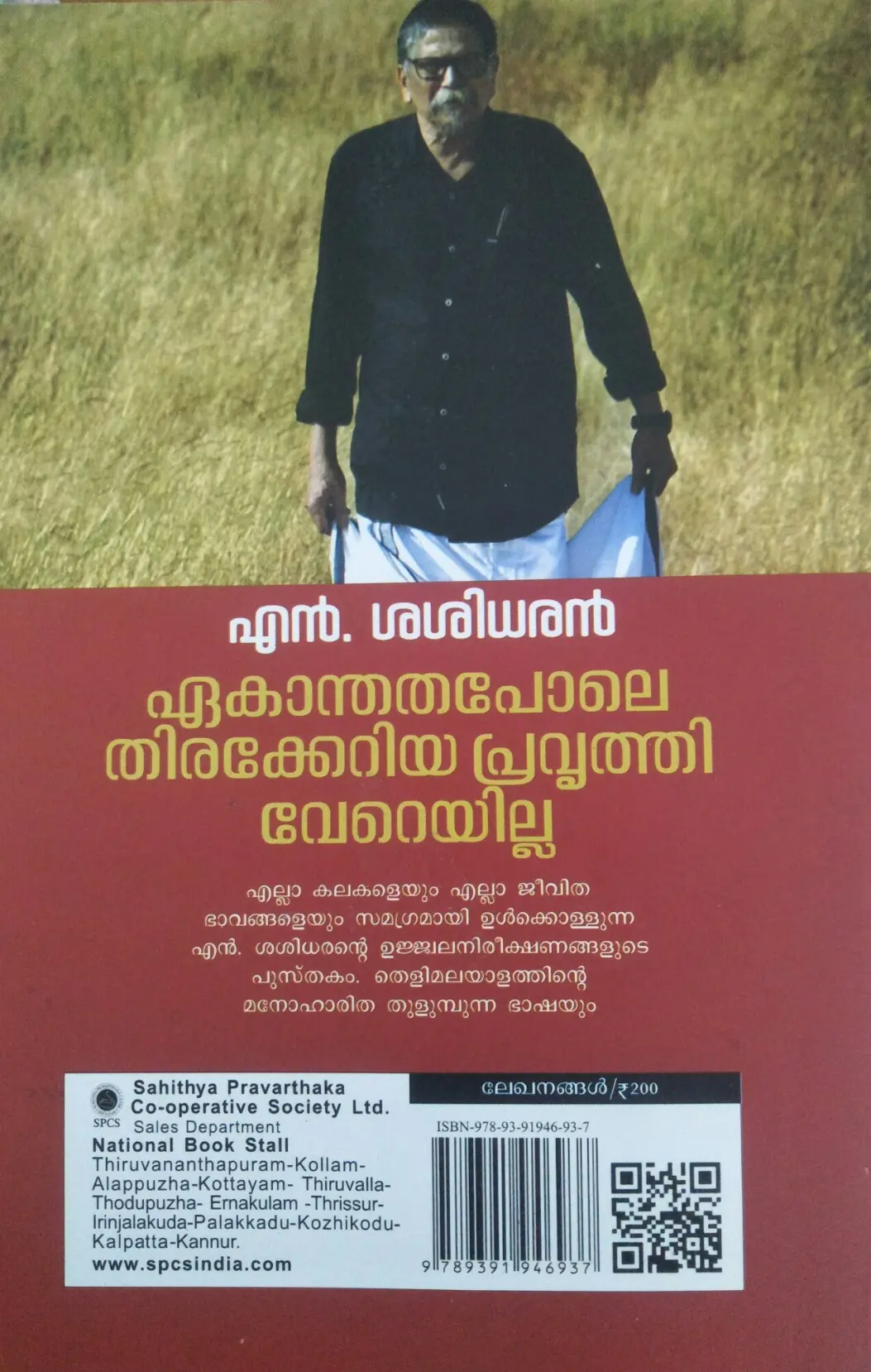 EKANTHATHAPOLE THIRAKKERIYA PRAVRUTHI VEREYILLA - ഏകാന്തതപോലെ തിരക്കേറിയ പ്രവൃത്തി വേറെയില്ല - Essays - N Sasidharan - SPCS