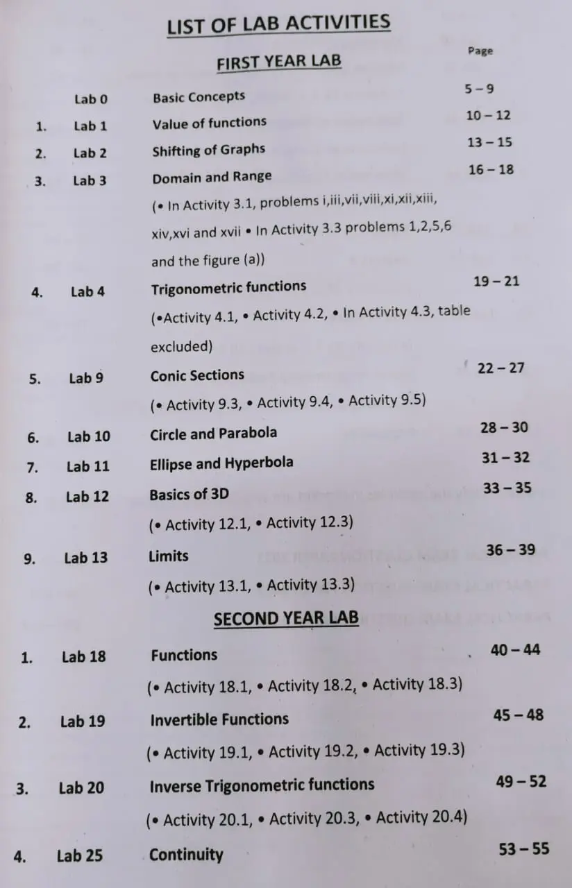 MATHS LAB PLUS ONE AND PLUS TWO