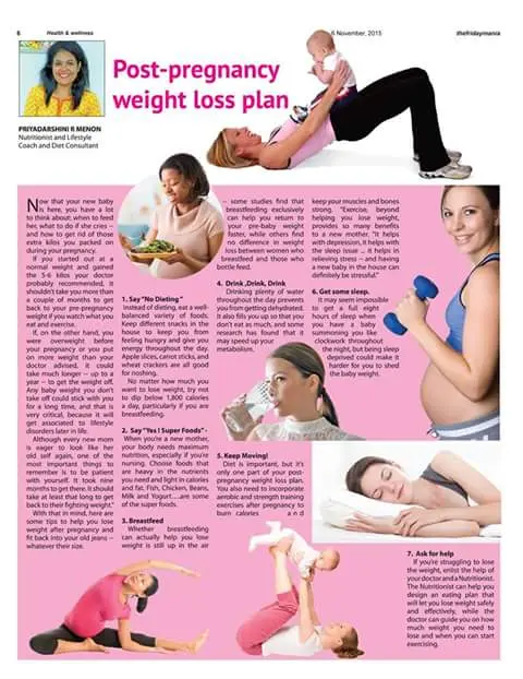 Post Pregnancy Weight Loss Plan Vasudha Nutrition And Wellness Solutions Ernakulam