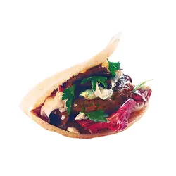 Lamb, Mushroom and Feta Pocket Burgers