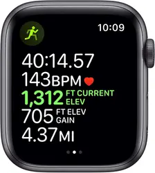 Apple Watch Series 5 - 44 mm Space Grey Aluminum Case with Black Sport Band