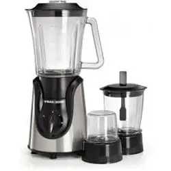 Black & Decker 600W Glass Blender with with Grinder and Mincer Chopper - White and Black [BX600G-B5]