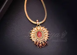 Coral Red Crystal Design Oval