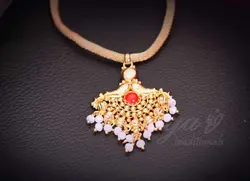 Coral Red And White Crystal Locket L10