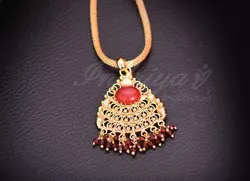Coral Red Crystal Design Locket L11