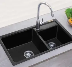 Black Kitchen Sink and Tap
