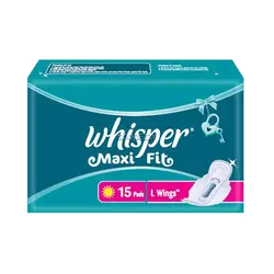 WHISPER MAXI FIT 15 PADS L WINGS