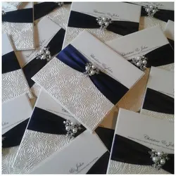 Wedding cards with pearls and beads