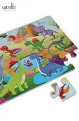 Jigsaw Puzzle (24 Piece + Educational Fun Fact Book Inside) Dinosaurs