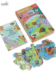 Jigsaw Puzzle (24 Piece + Fun Fact Book Inside) Wild Animals