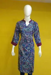 Blue,  And Red Floral Sleeve Dress