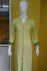 Green Button Up Long Sleeve Dress