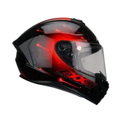 AXXIS Draken Twin Light Gloss Helmet (Black-Red)