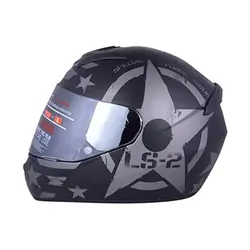 LS2 Full Face Premium Helmet FF 352 COMBAT MATT BLACK WITH MERCURY VISOR 'L' SIZE