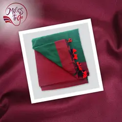 Green and Maroon Pure Khadi Cotton Saree 