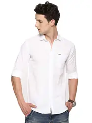 NORTH REPUBLIC Men's Linen Full Sleeves Solid (Plain) Casual Shirt - Slim Fit