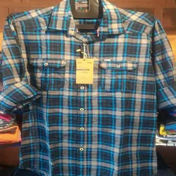Lafantar Men's Solid Casual Denim Blue Shirt - The-Hanger - Kottayam