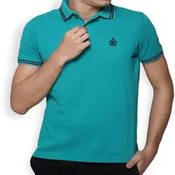 Blackberrys Solid Men's Polo Neck Green T-Shirt