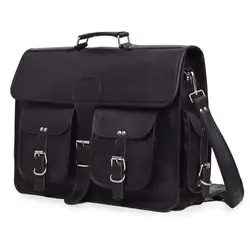 Black Leather Messenger Bag
