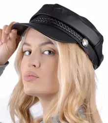 Vegan Leather Greek Fisherman Cap