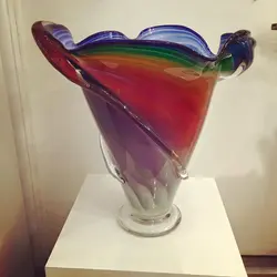 Art Glass Sculptural Vase 